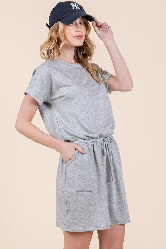 French Terry Tee Dress With Pockets