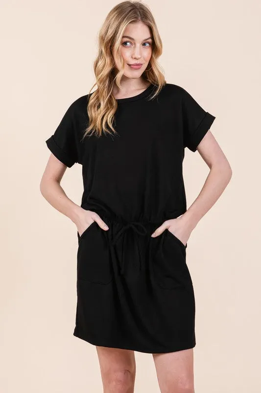 French Terry Tee Dress With Pockets