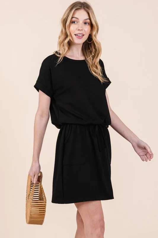French Terry Tee Dress With Pockets