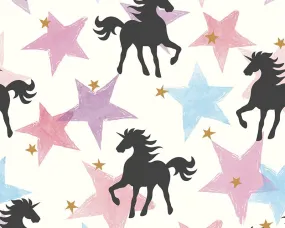 French terry viscose Jersey - Unicorns stars