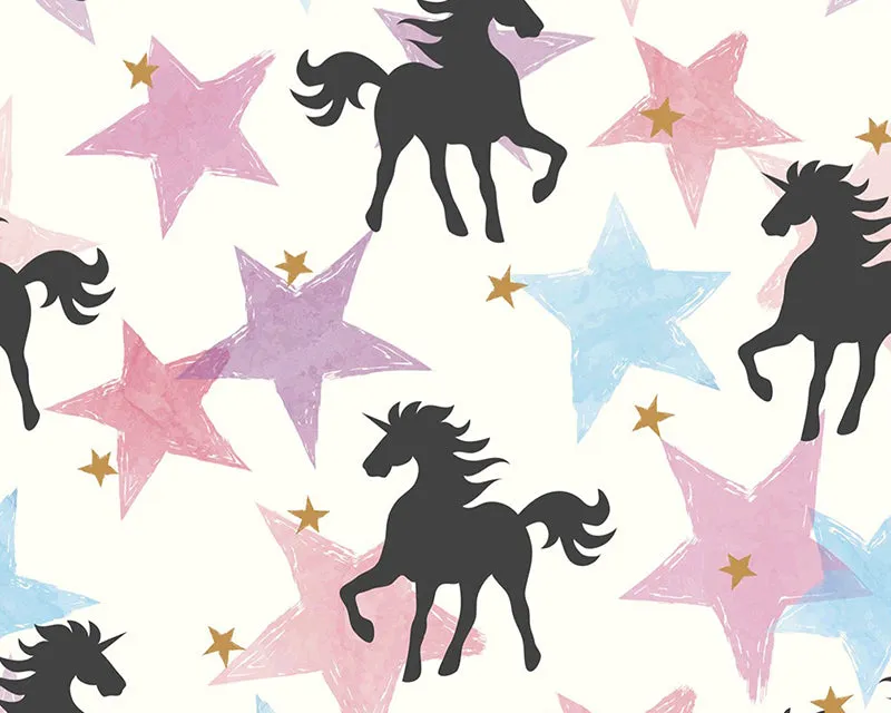 French terry viscose Jersey - Unicorns stars