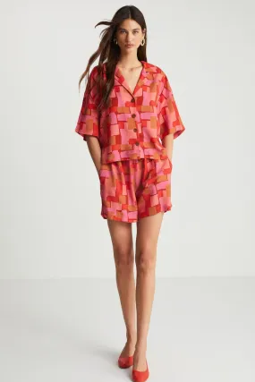 Geometric Patterned Multicolor Shorts