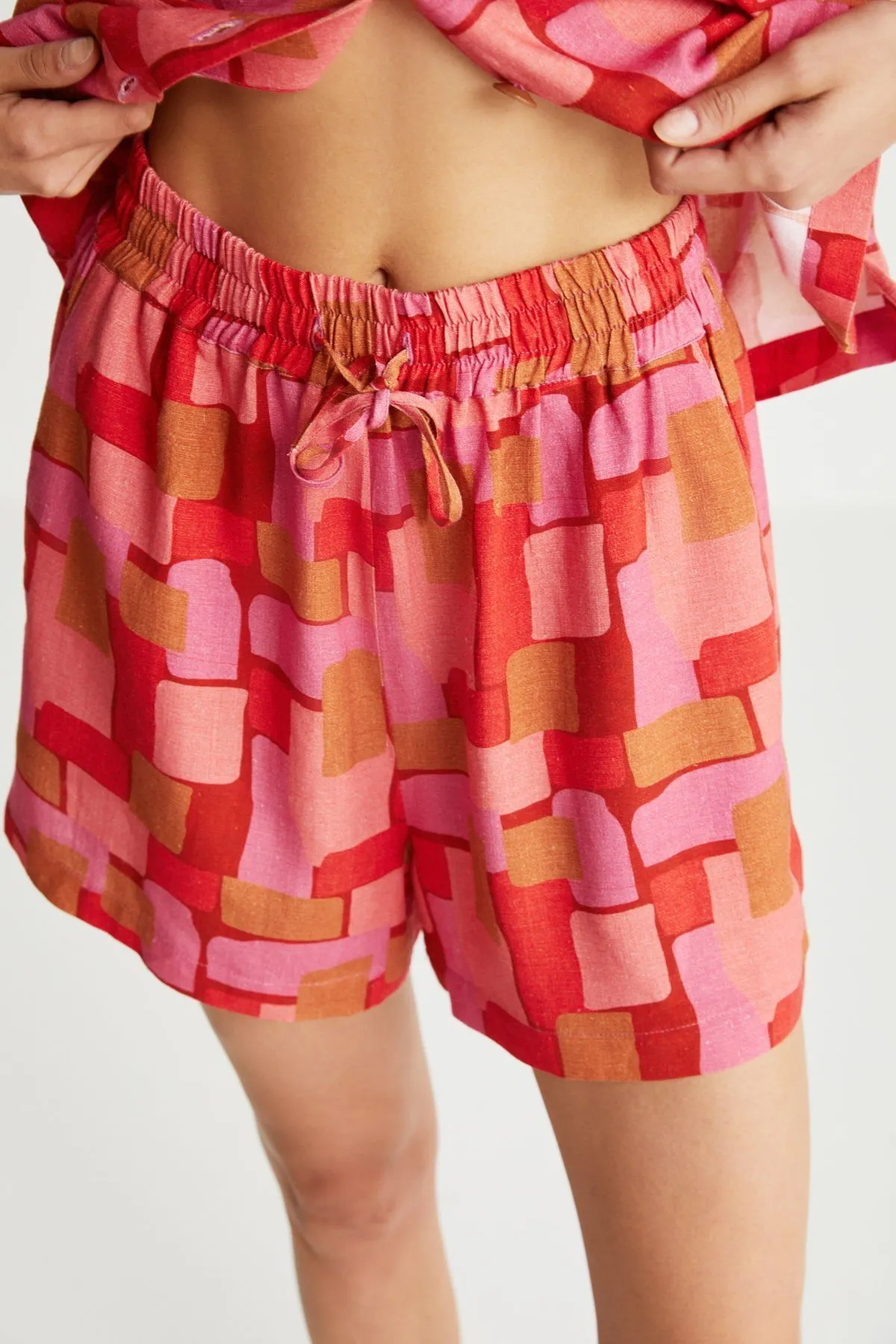 Geometric Patterned Multicolor Shorts