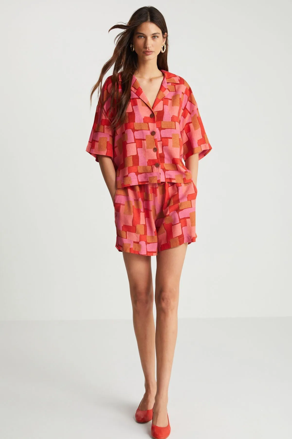 Geometric Patterned Multicolor Shorts