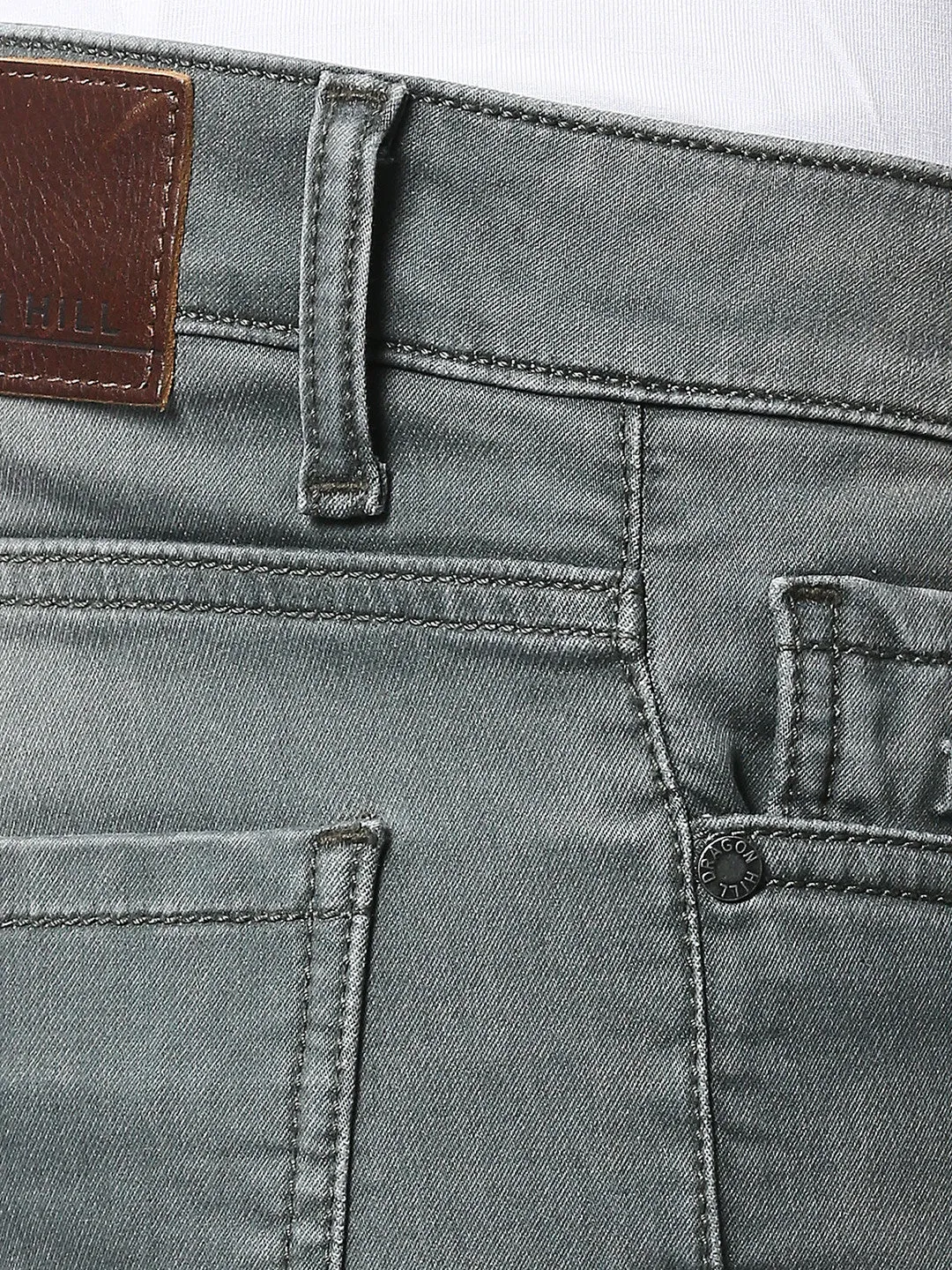 Grey Wash Slim Tapered Stretch Denim