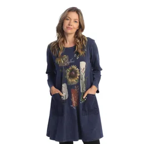 Jess & Jane "Collage" Mineral Washed Dress w/Patch Pockets - M86-1885