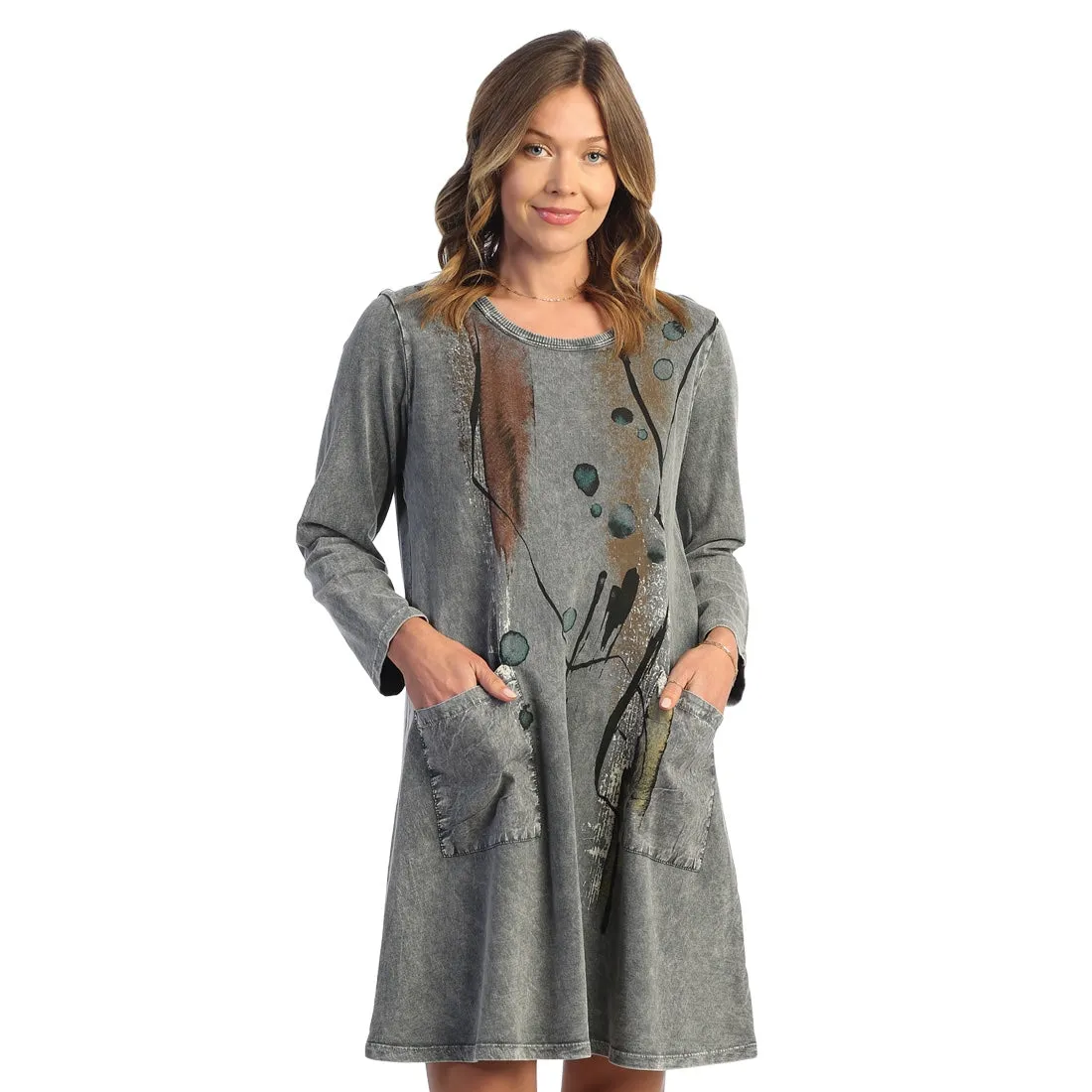 Jess & Jane "Tango" Mineral Washed Dress w/Patch Pockets - M86-1664