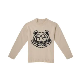 K-Tiger Reversible Jacquard Wool Jumper in Sand