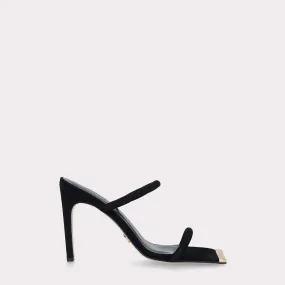 KATERINA BLACK SUEDE LEATHER MULES