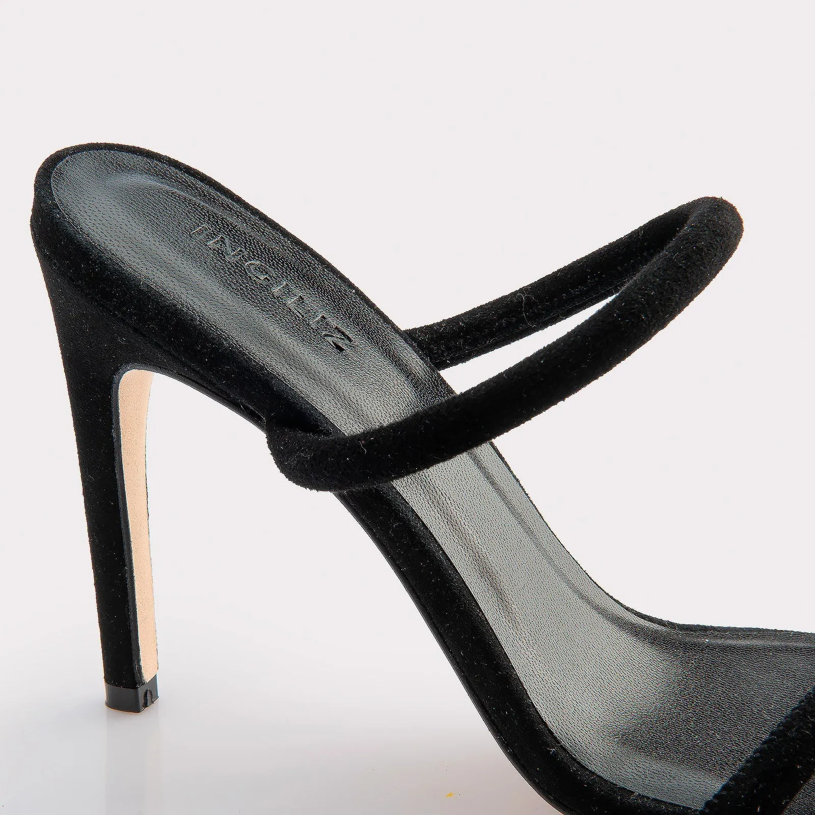KATERINA BLACK SUEDE LEATHER MULES