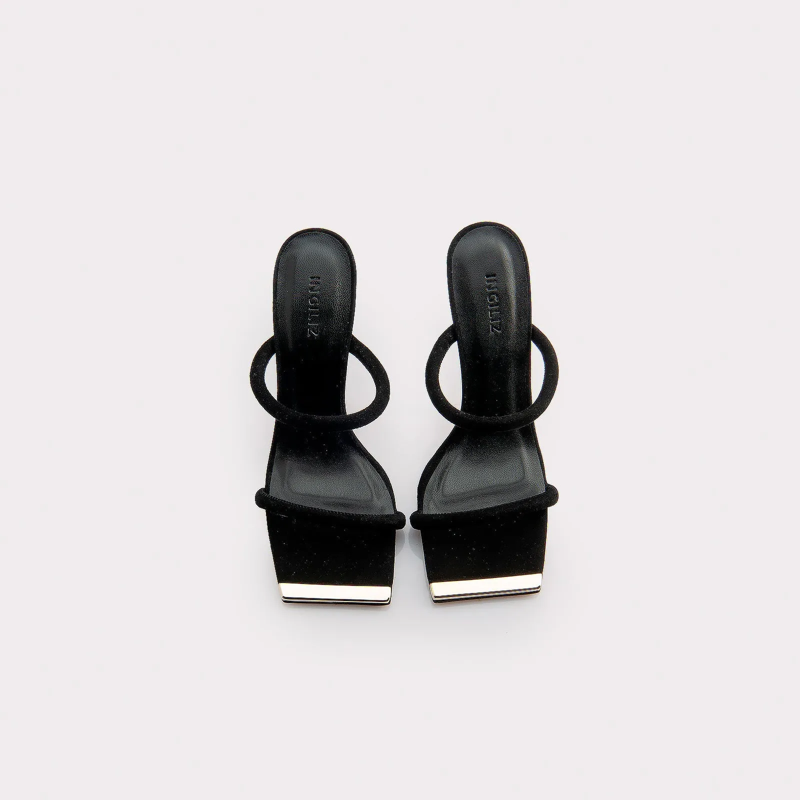 KATERINA BLACK SUEDE LEATHER MULES