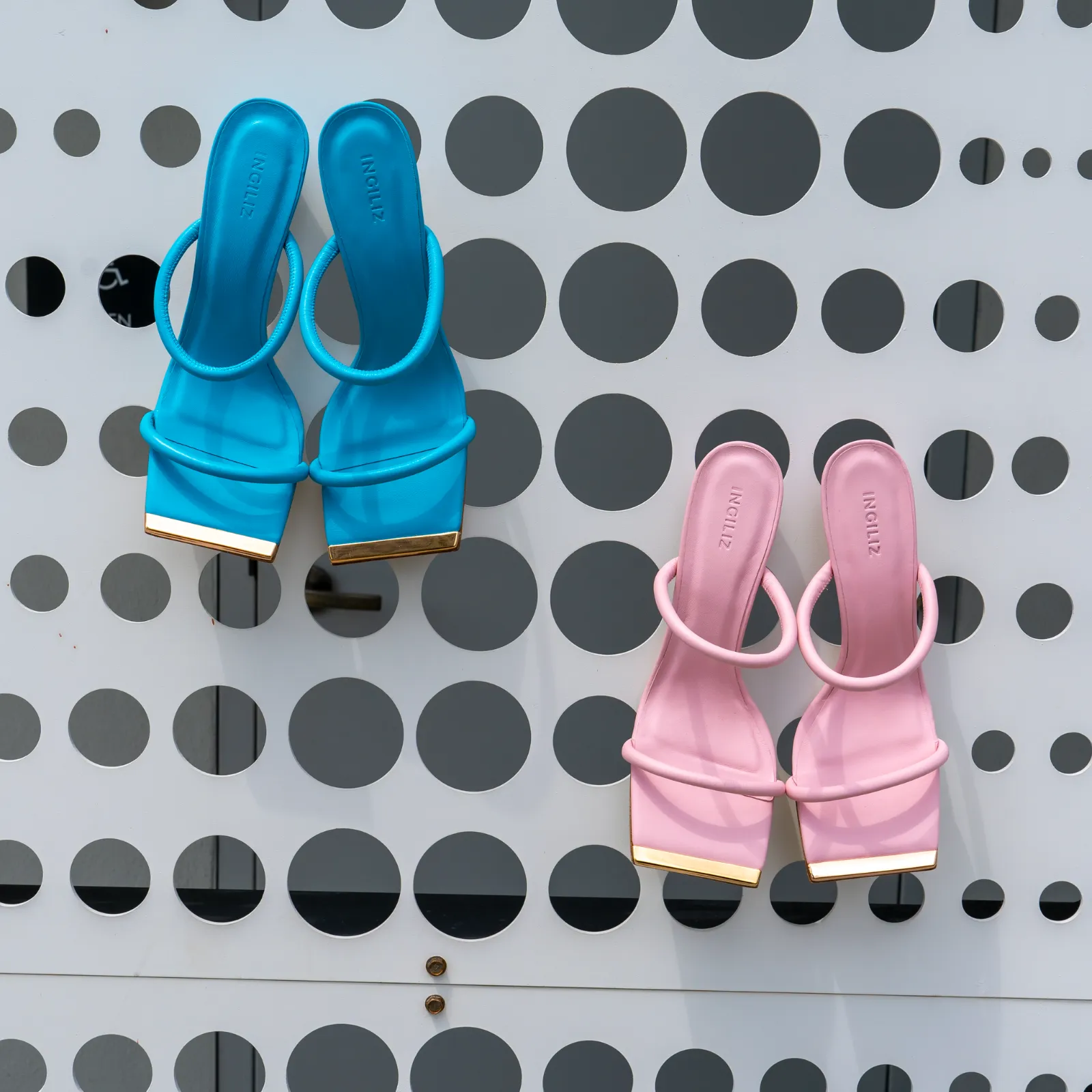 KATERINA PINK SMOOTH LEATHER MULES