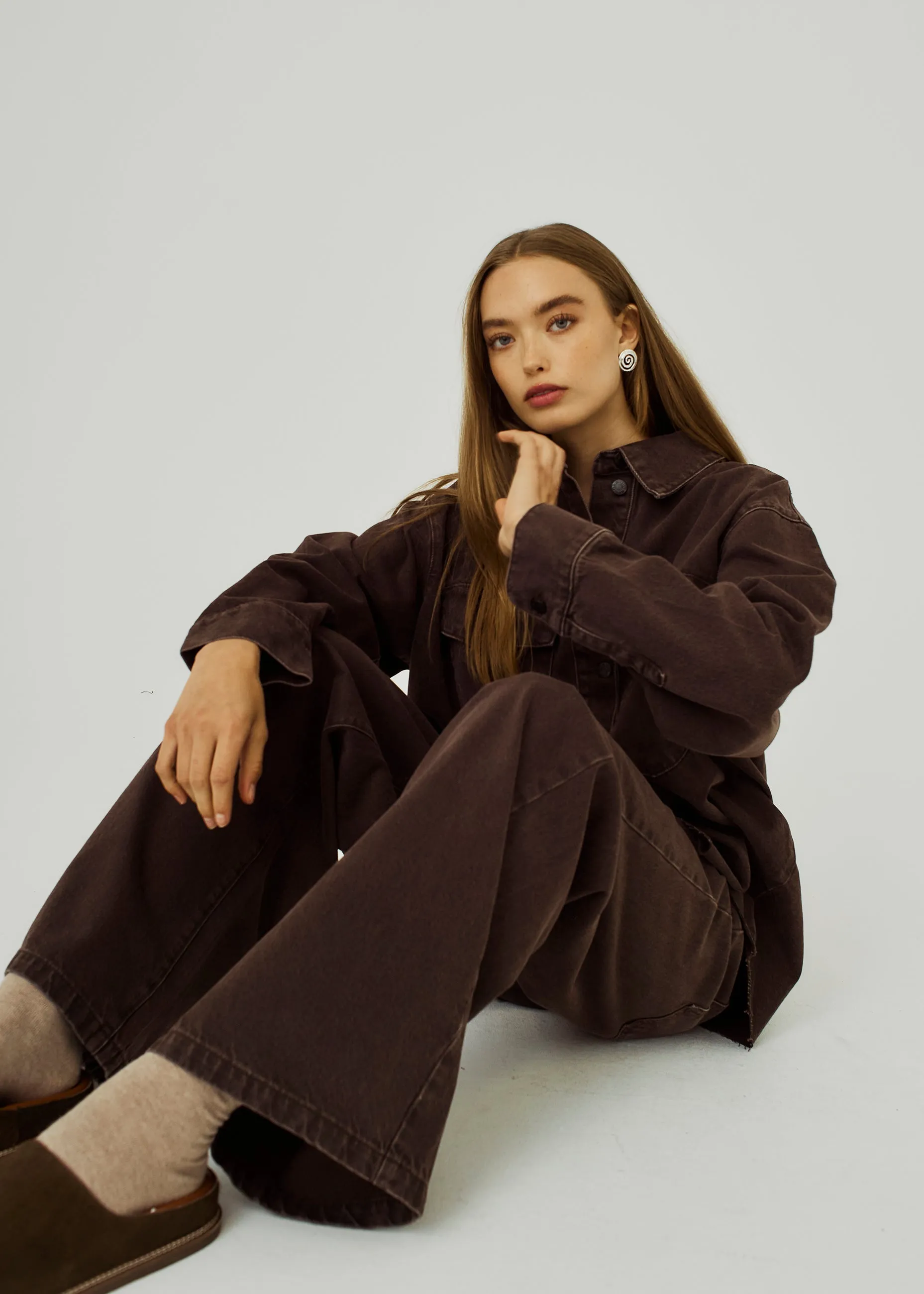 Kenzie wide jeans - Brown washed