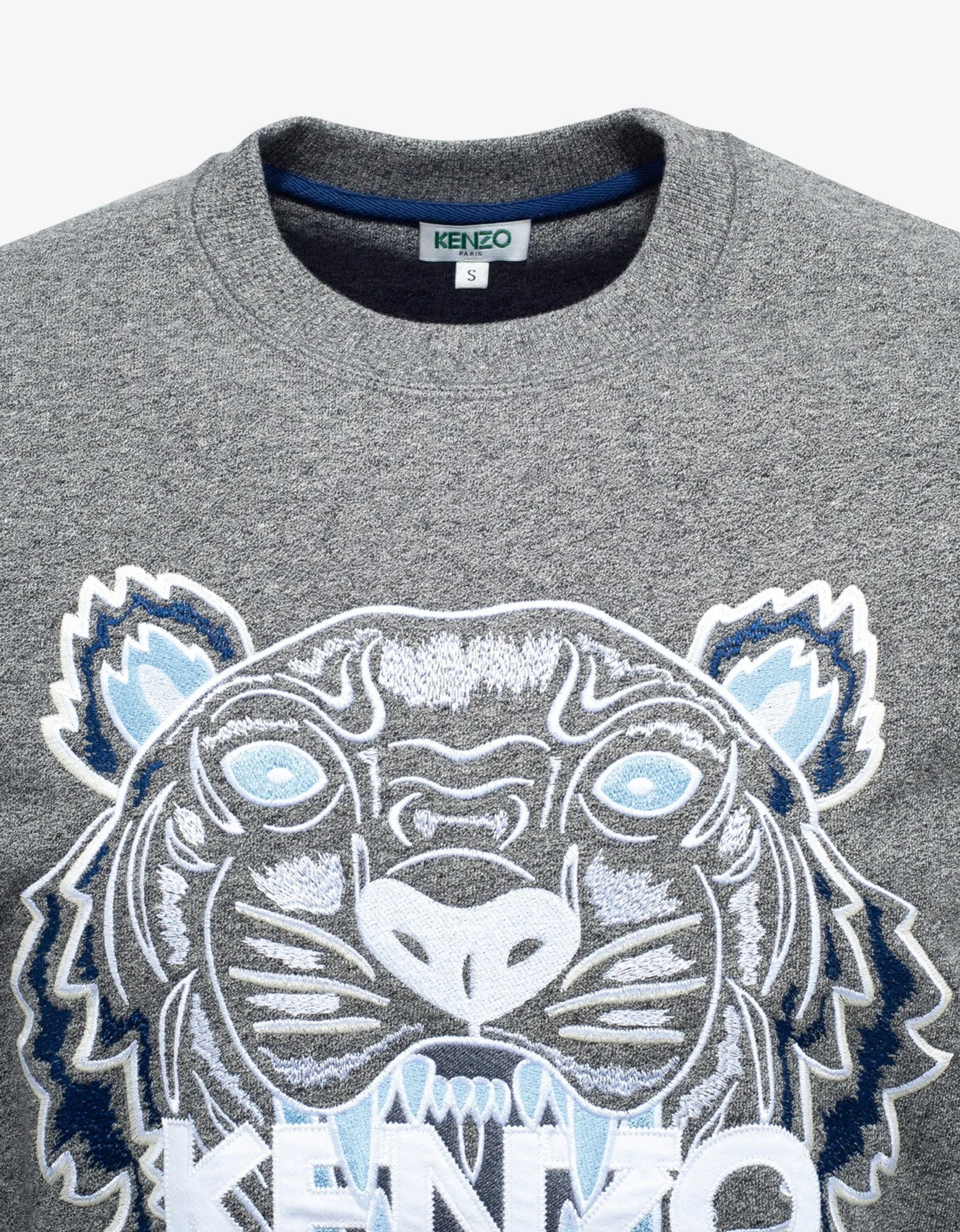 Kenzo Grey Tiger Embroidery Sweatshirt