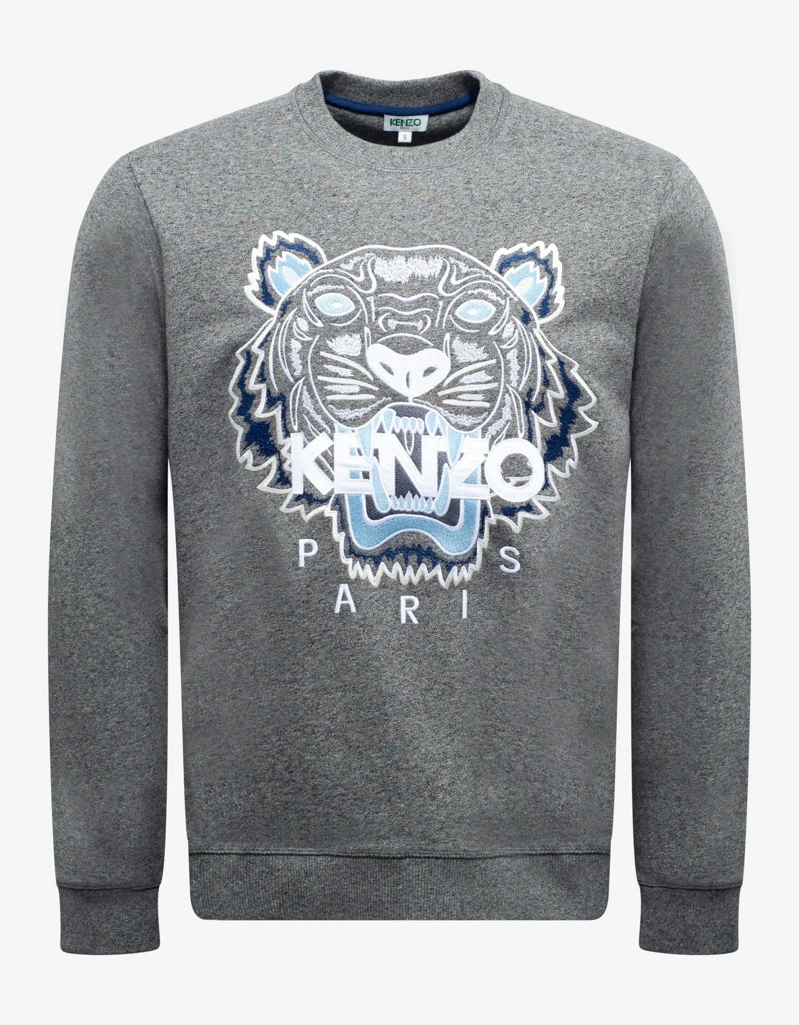 Kenzo Grey Tiger Embroidery Sweatshirt
