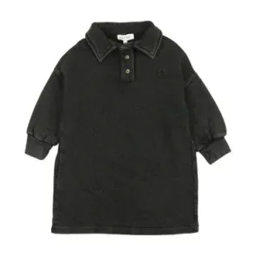 Kin and Kin Black Denim French Terry Collar Dress