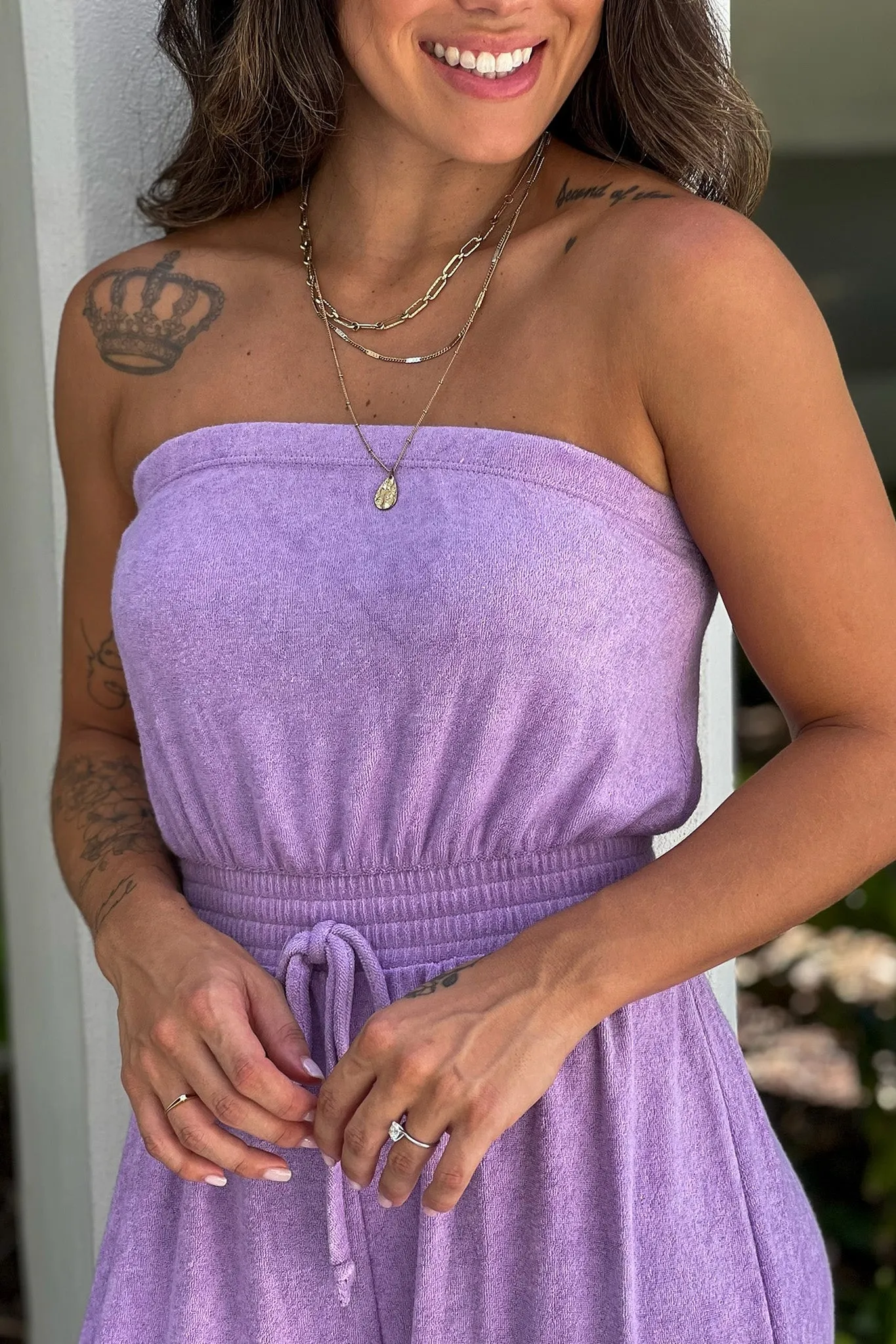 Lavender Strapless Jumpsuit