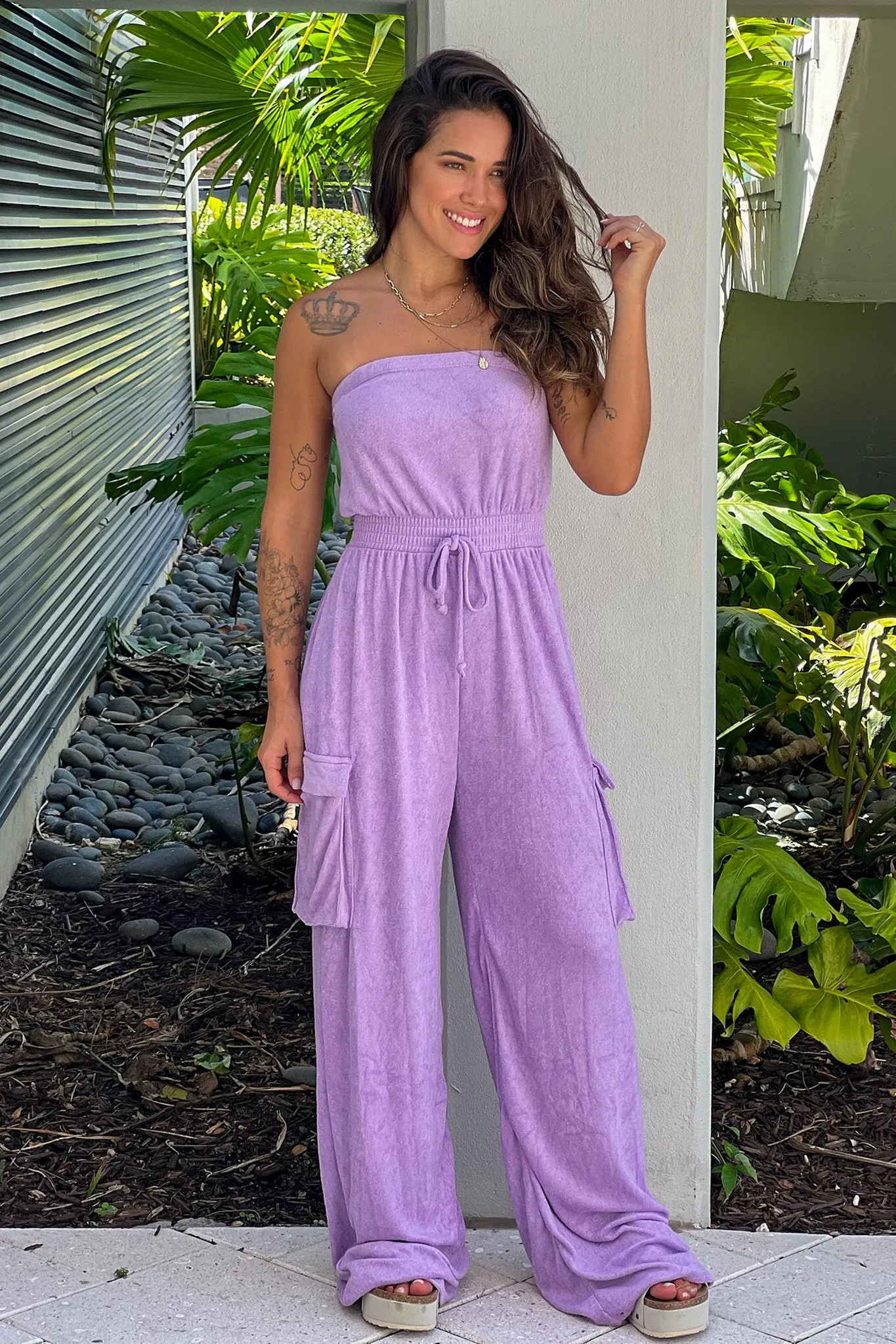 Lavender Strapless Jumpsuit