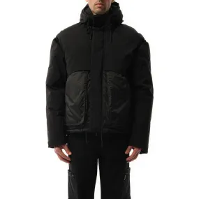 Layered  Hooded Puffer in Jet Black