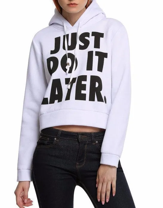 Letter Print Hoodie For Women