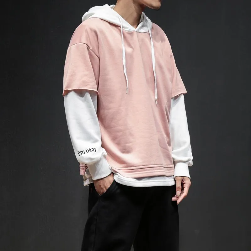 Men's Casual Fleece Hooded Sweatshirt "I’m Okay"