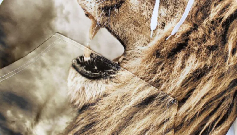 Men's Hooded Sweatshirt With Lion Print