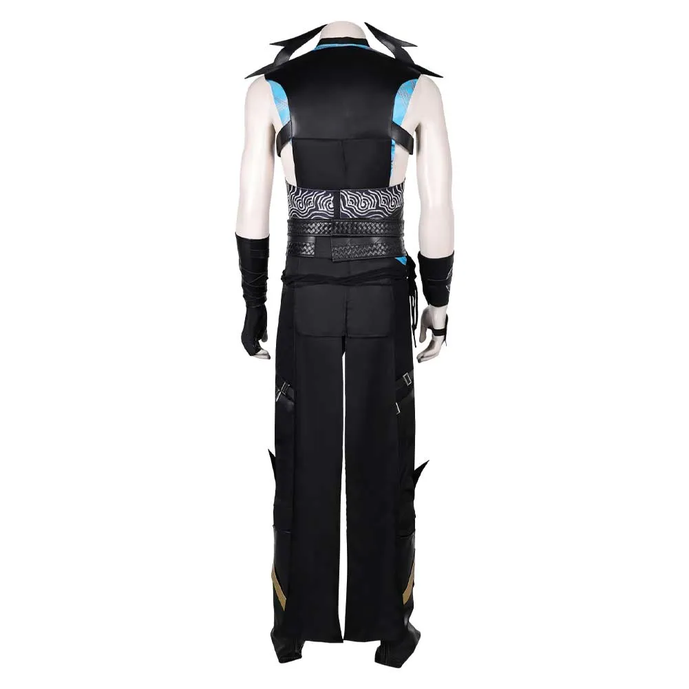 Mortal Kombat Quan Chi Black Outfit Party Carnival Halloween Cosplay Costume