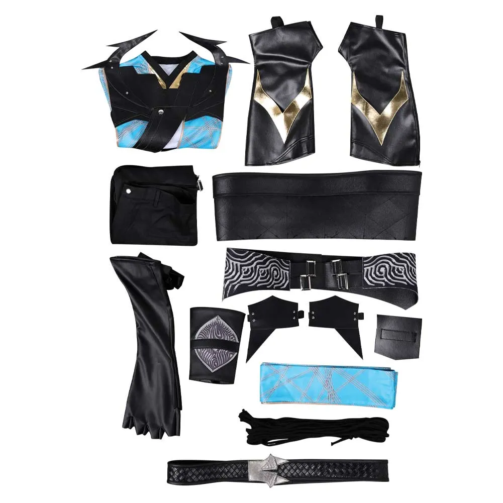 Mortal Kombat Quan Chi Black Outfit Party Carnival Halloween Cosplay Costume