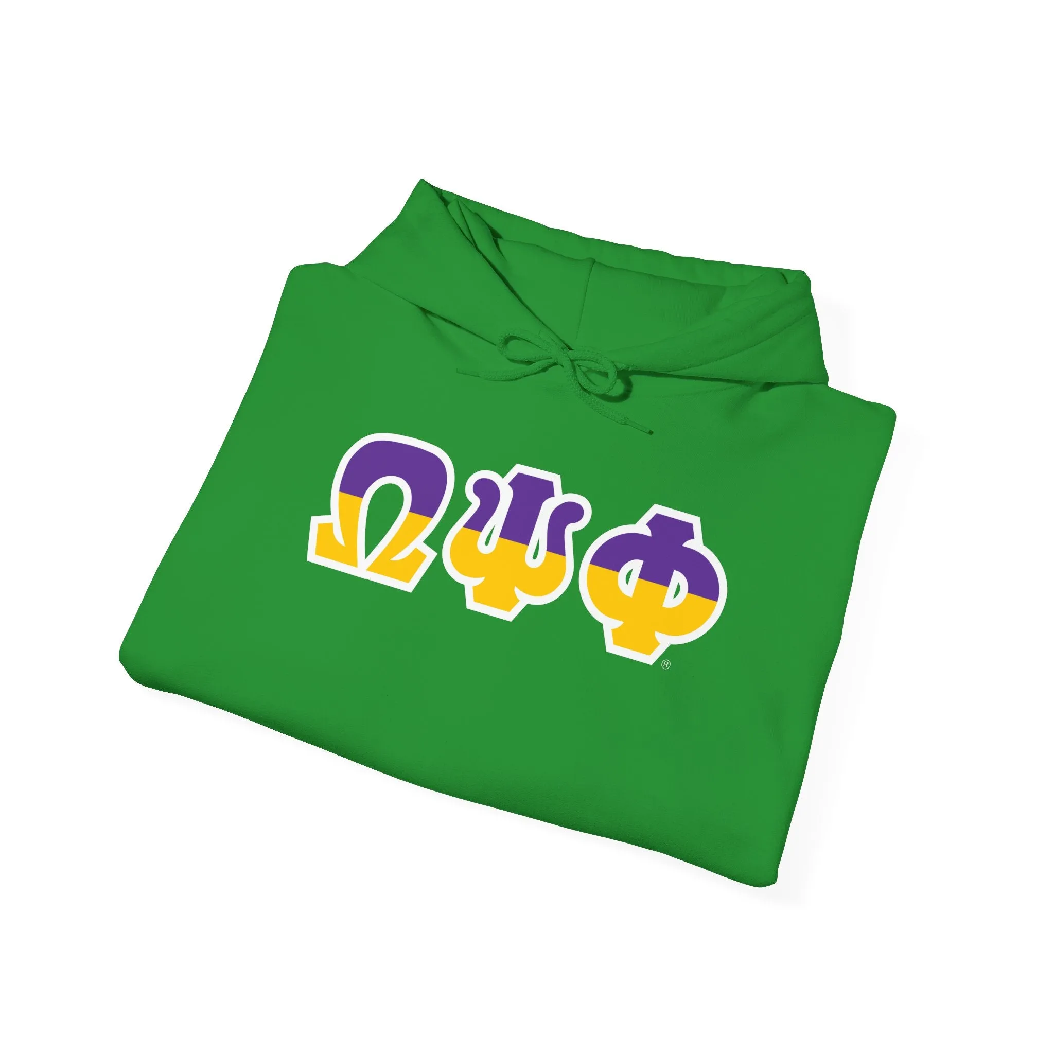 Omega Psi Phi Two Toned Greek Lettered Hooded Sweatshirts
