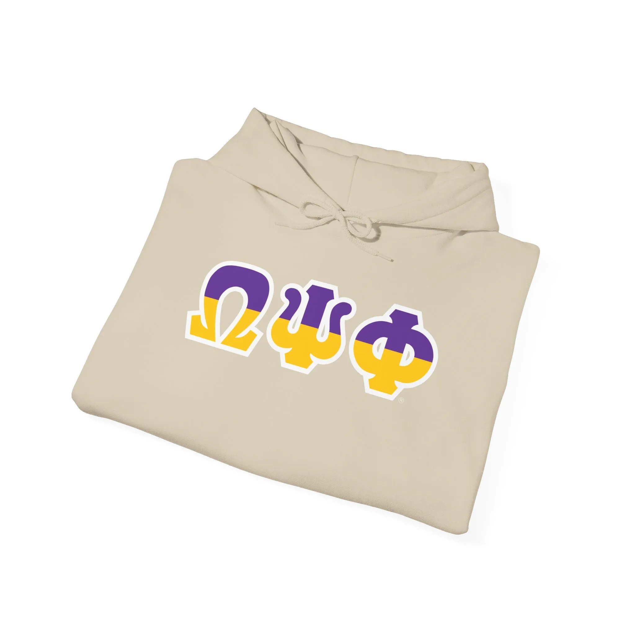 Omega Psi Phi Two Toned Greek Lettered Hooded Sweatshirts