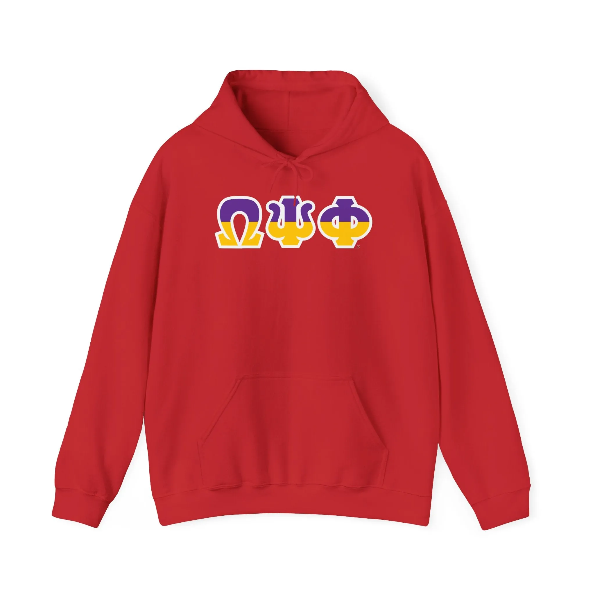 Omega Psi Phi Two Toned Greek Lettered Hooded Sweatshirts
