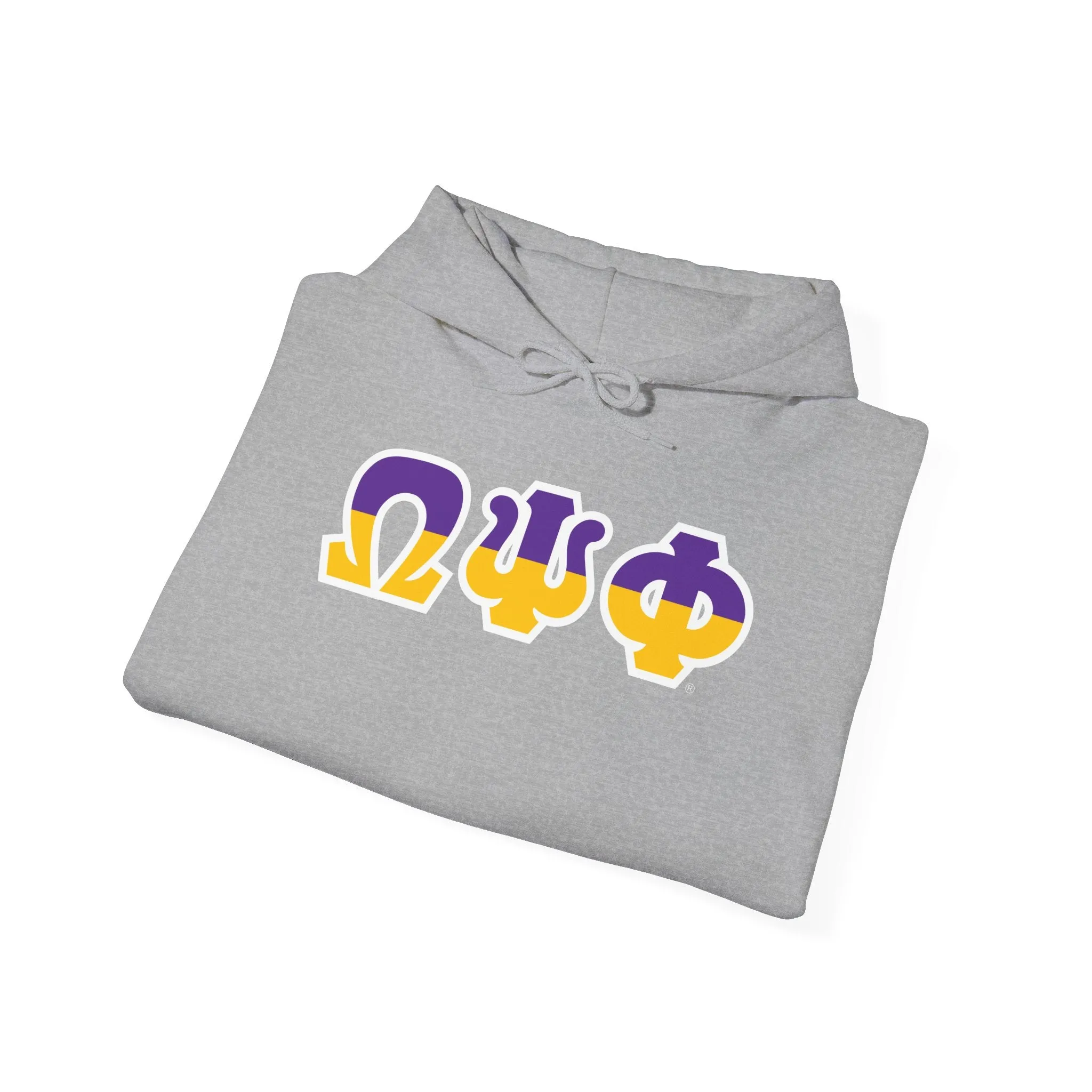 Omega Psi Phi Two Toned Greek Lettered Hooded Sweatshirts