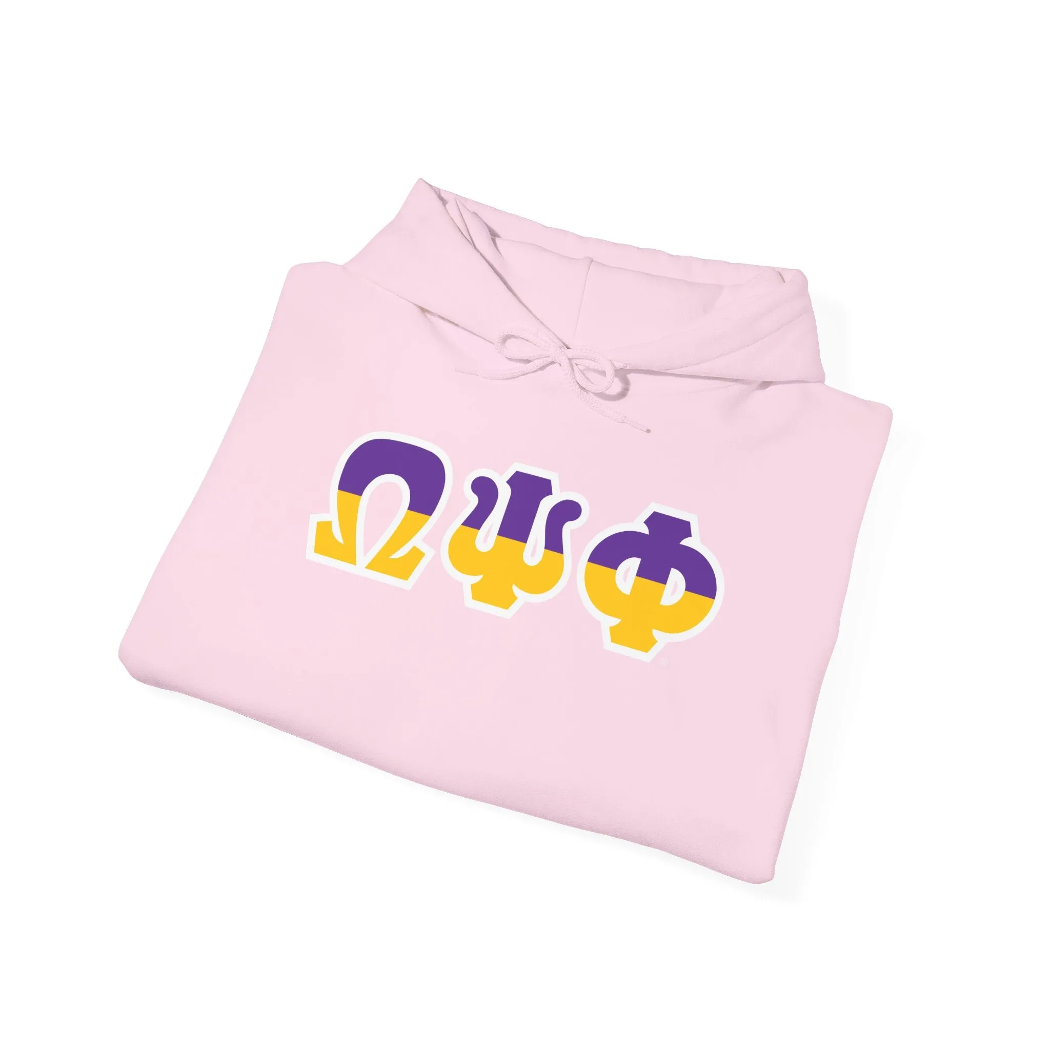 Omega Psi Phi Two Toned Greek Lettered Hooded Sweatshirts