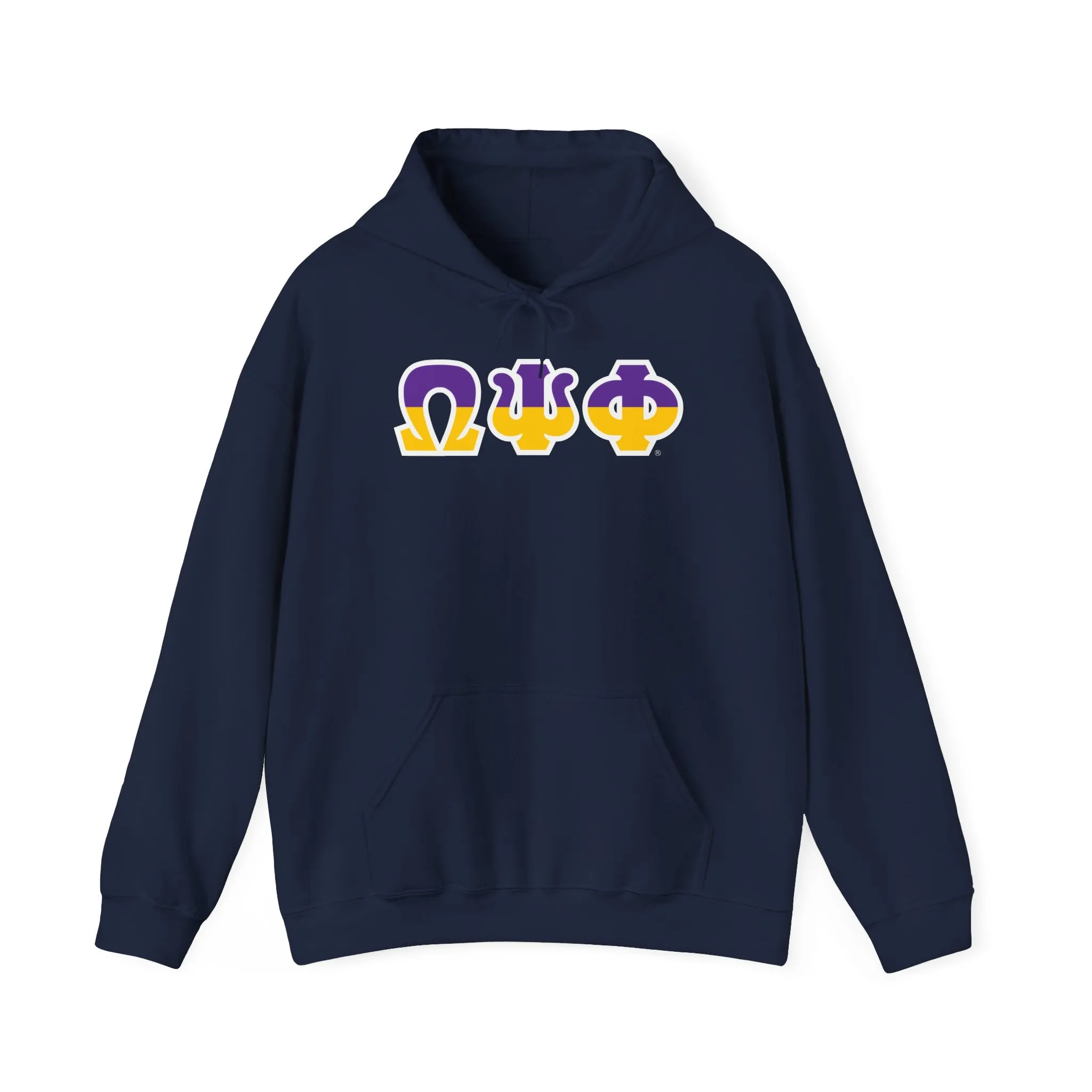 Omega Psi Phi Two Toned Greek Lettered Hooded Sweatshirts