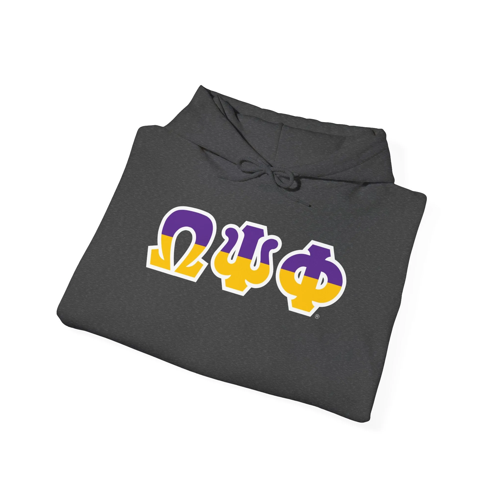 Omega Psi Phi Two Toned Greek Lettered Hooded Sweatshirts