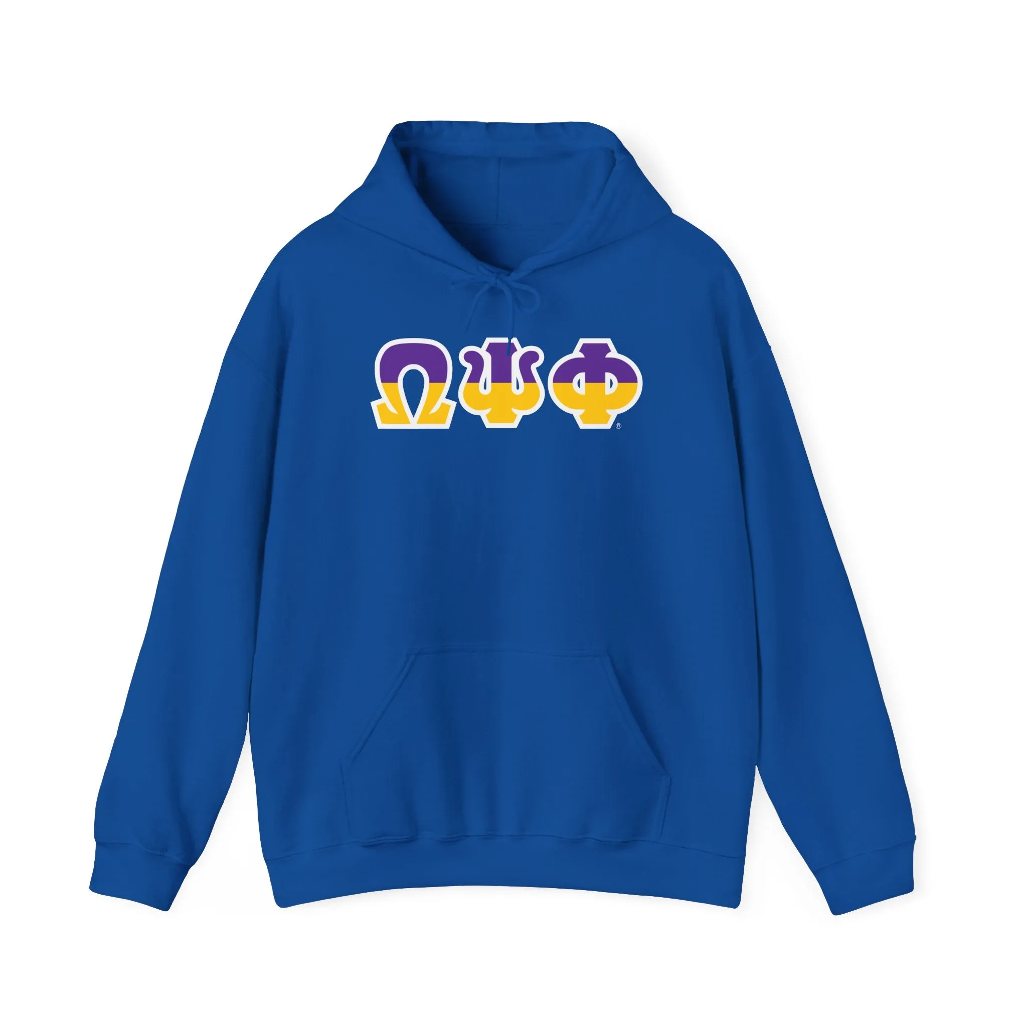 Omega Psi Phi Two Toned Greek Lettered Hooded Sweatshirts