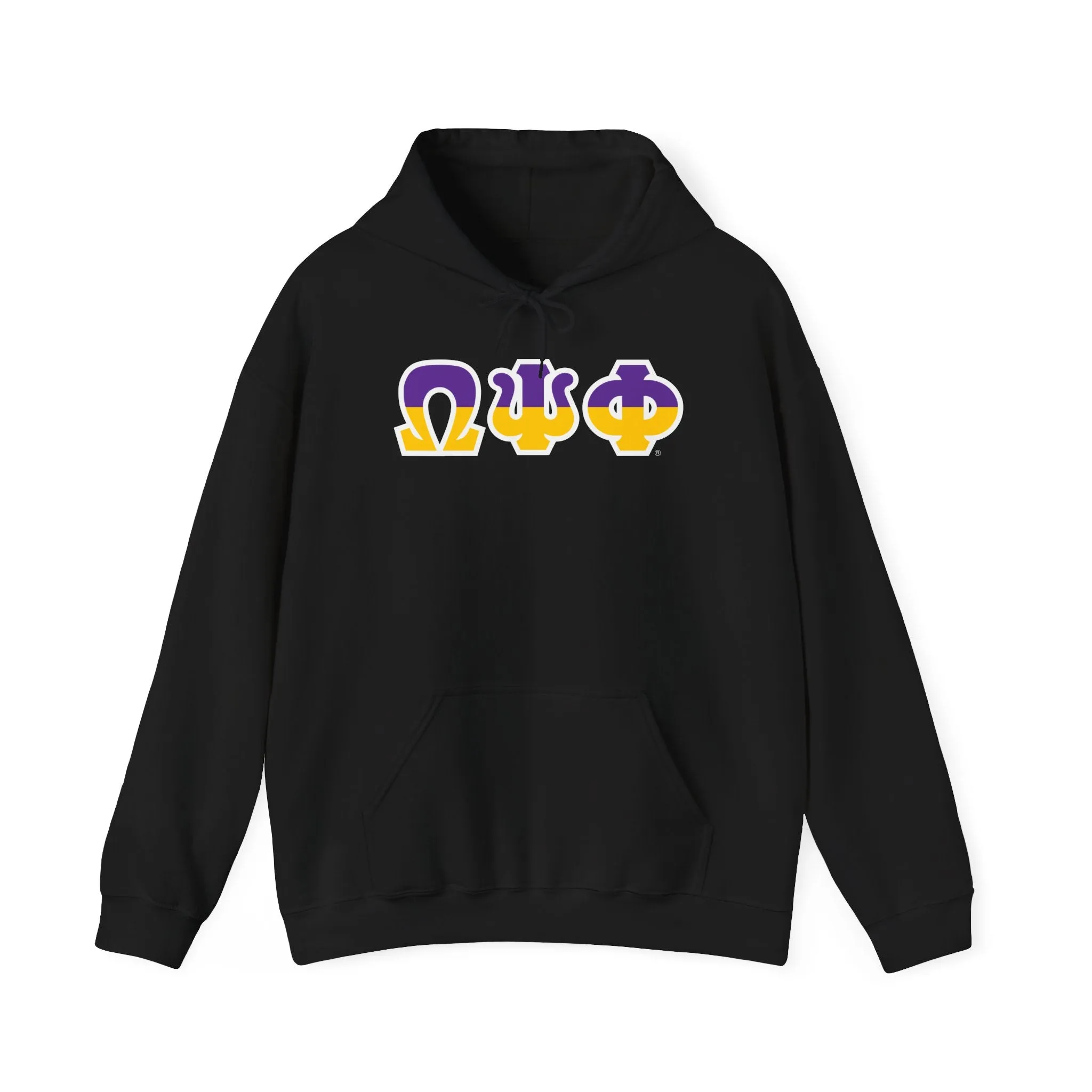 Omega Psi Phi Two Toned Greek Lettered Hooded Sweatshirts