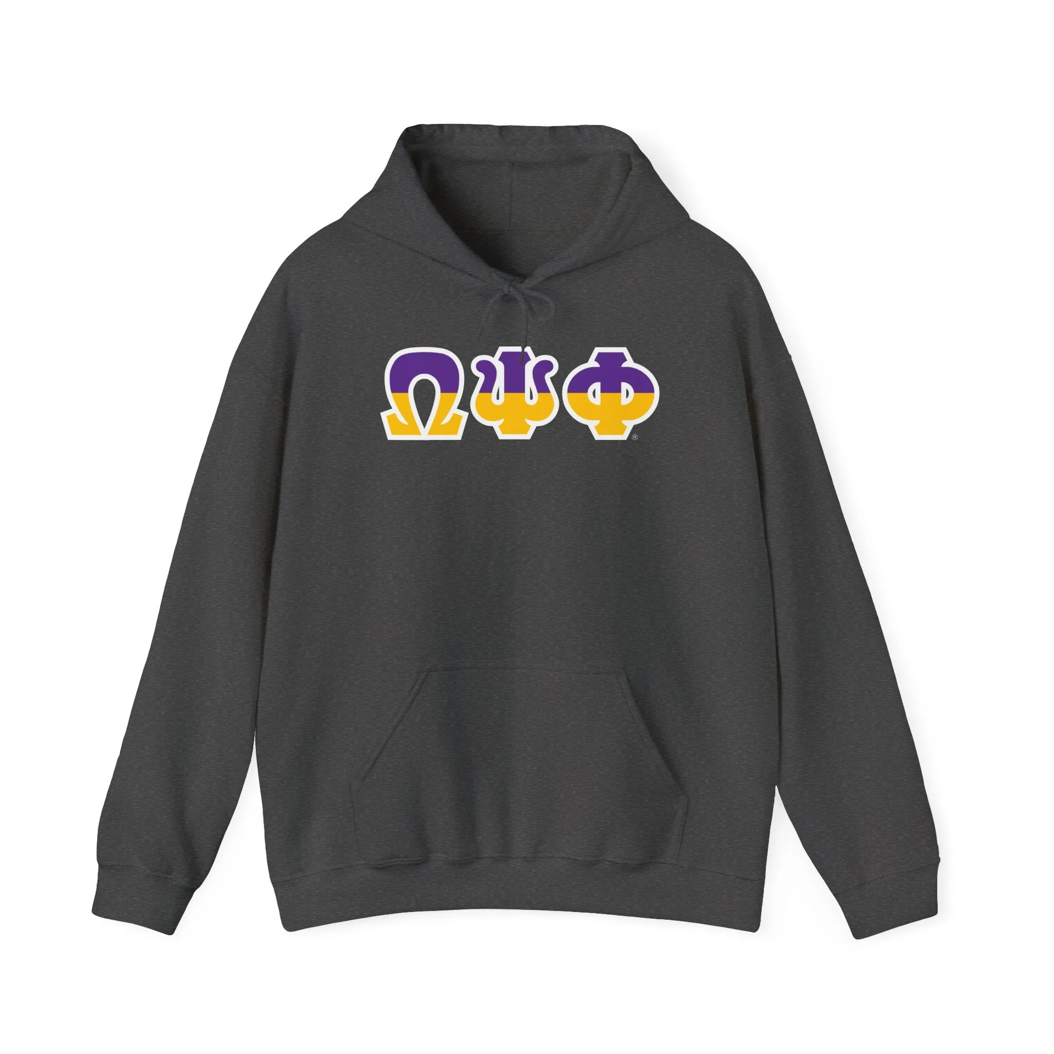 Omega Psi Phi Two Toned Greek Lettered Hooded Sweatshirts