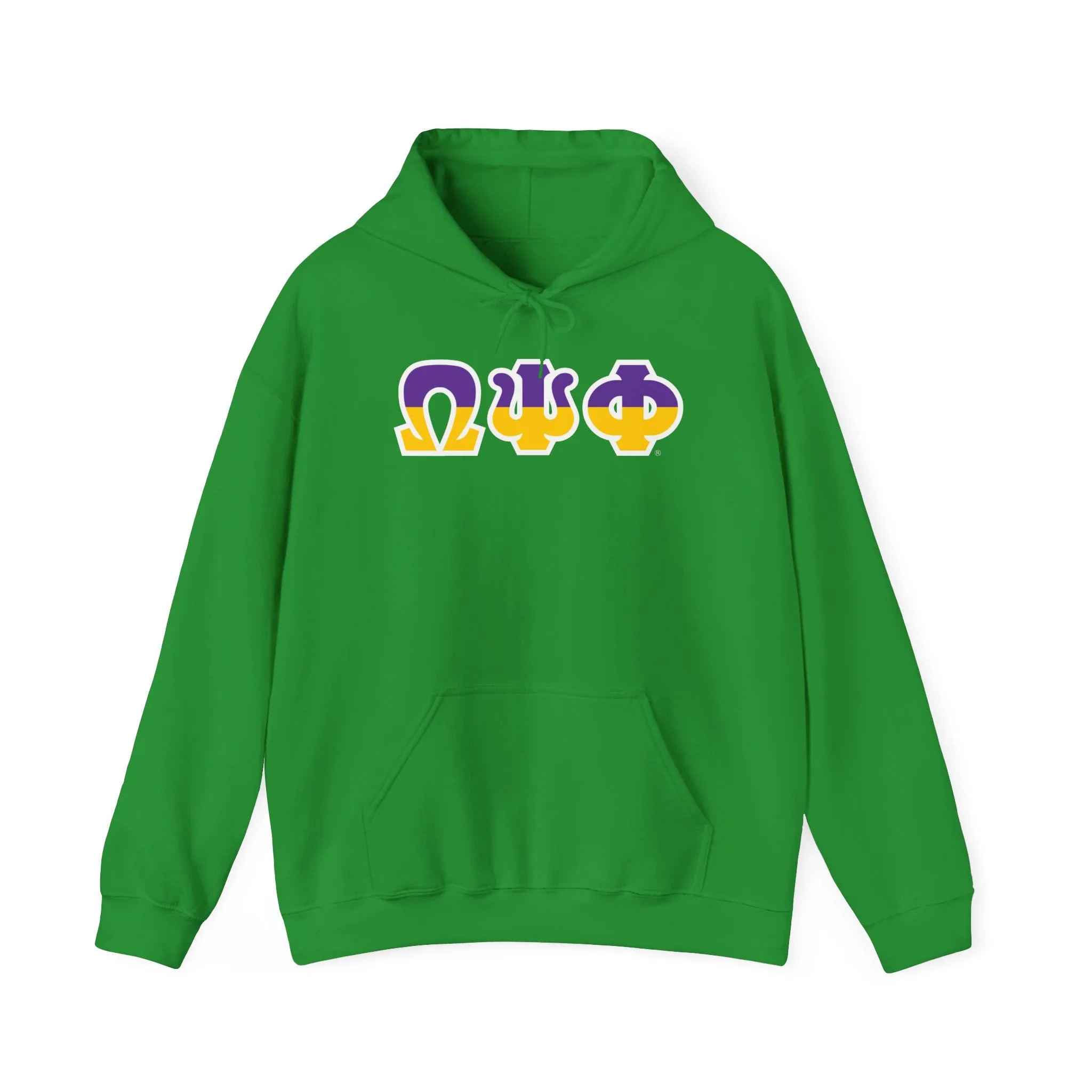 Omega Psi Phi Two Toned Greek Lettered Hooded Sweatshirts