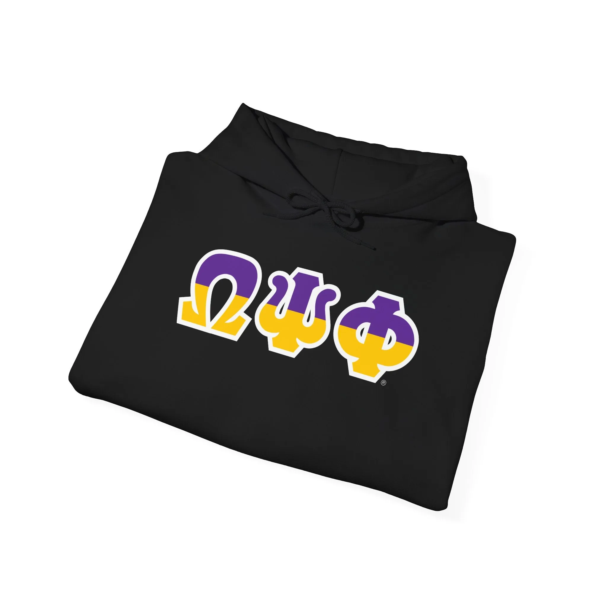 Omega Psi Phi Two Toned Greek Lettered Hooded Sweatshirts