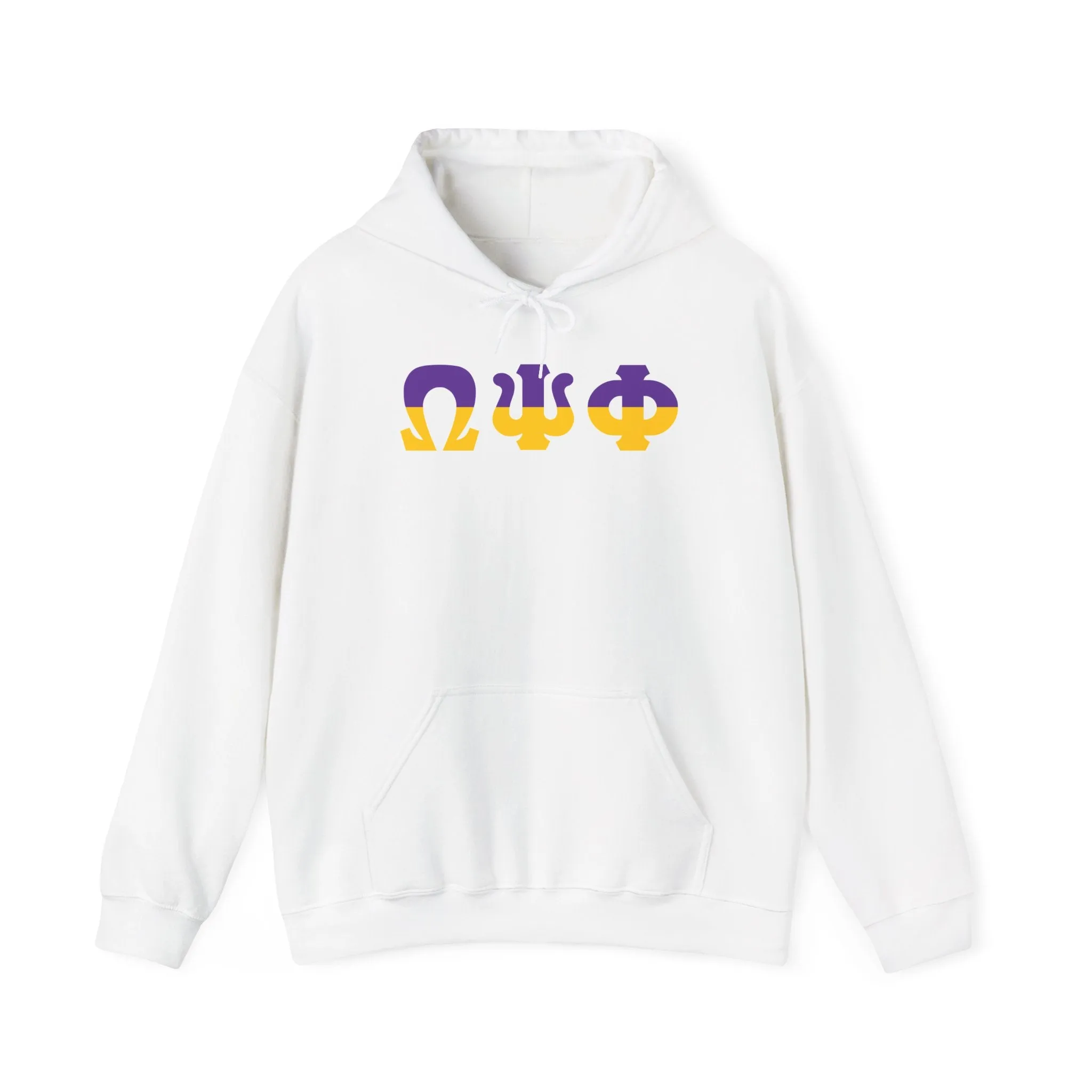 Omega Psi Phi Two Toned Greek Lettered Hooded Sweatshirts