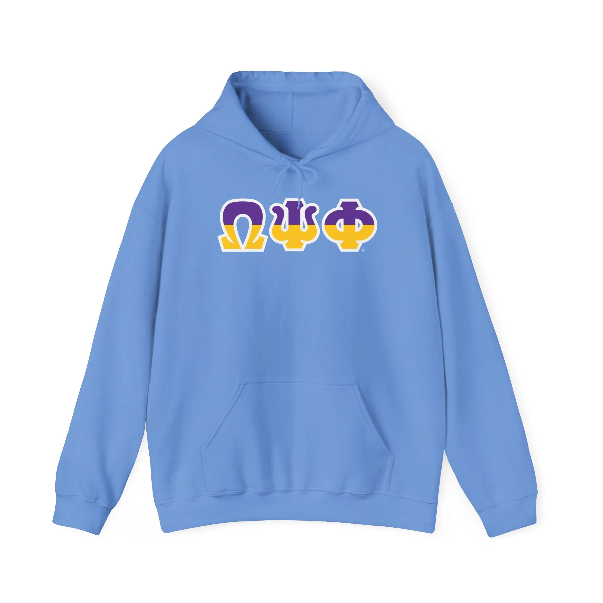 Omega Psi Phi Two Toned Greek Lettered Hooded Sweatshirts