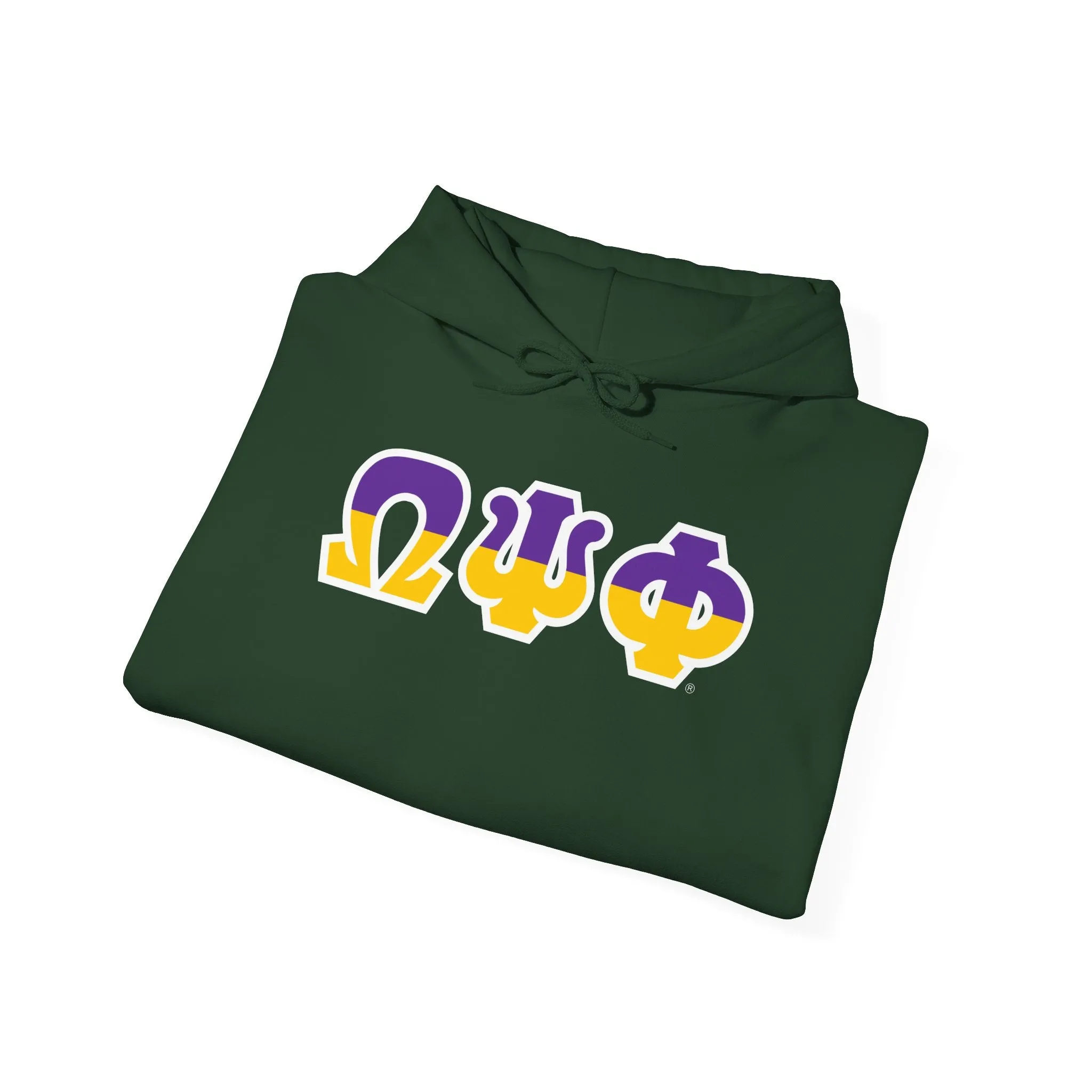 Omega Psi Phi Two Toned Greek Lettered Hooded Sweatshirts