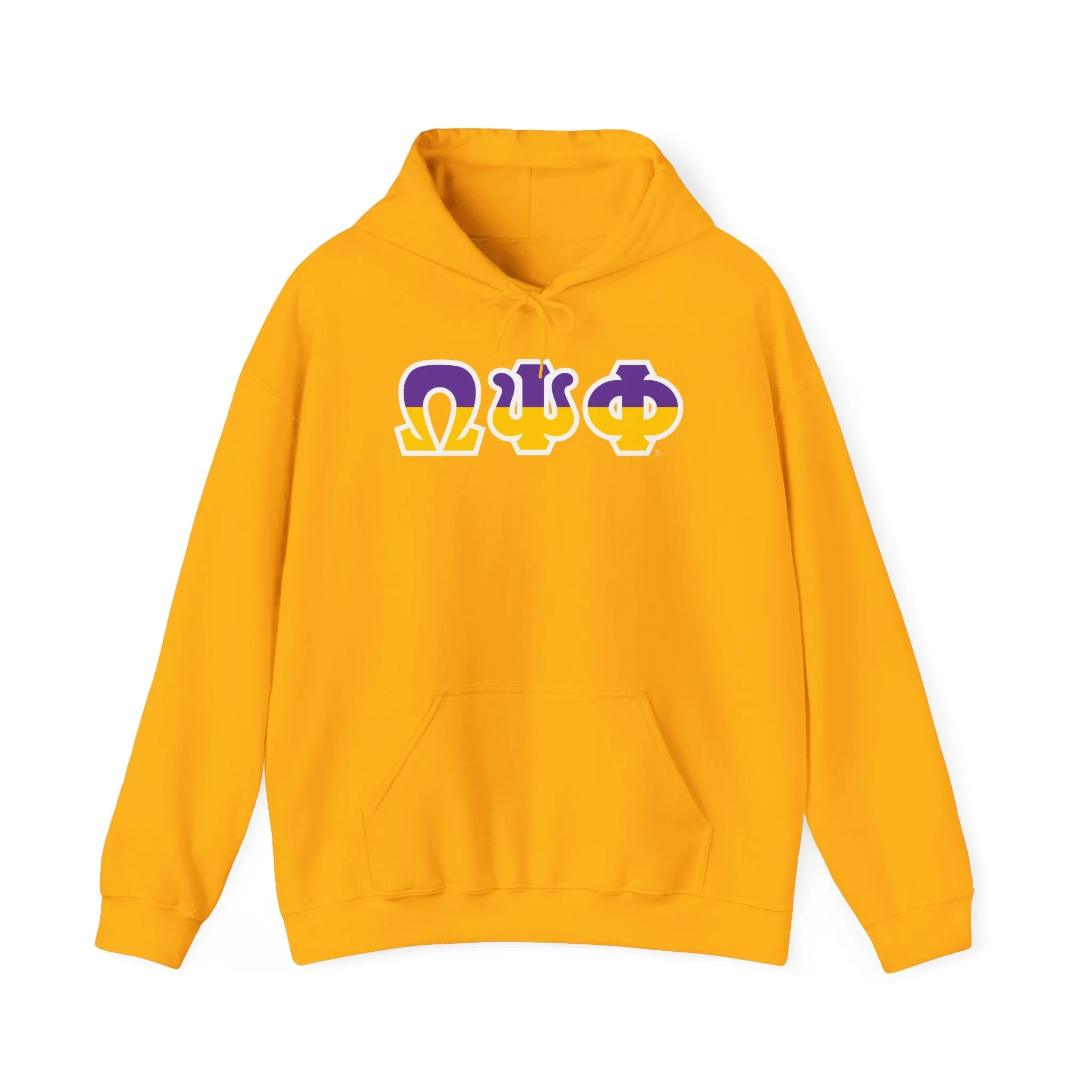 Omega Psi Phi Two Toned Greek Lettered Hooded Sweatshirts