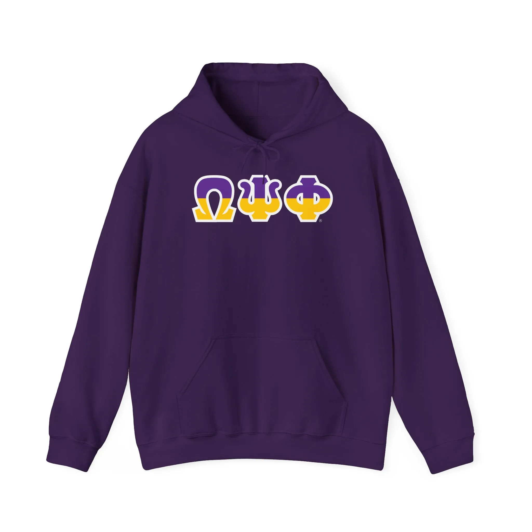 Omega Psi Phi Two Toned Greek Lettered Hooded Sweatshirts