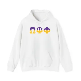 Omega Psi Phi Two Toned Greek Lettered Hooded Sweatshirts