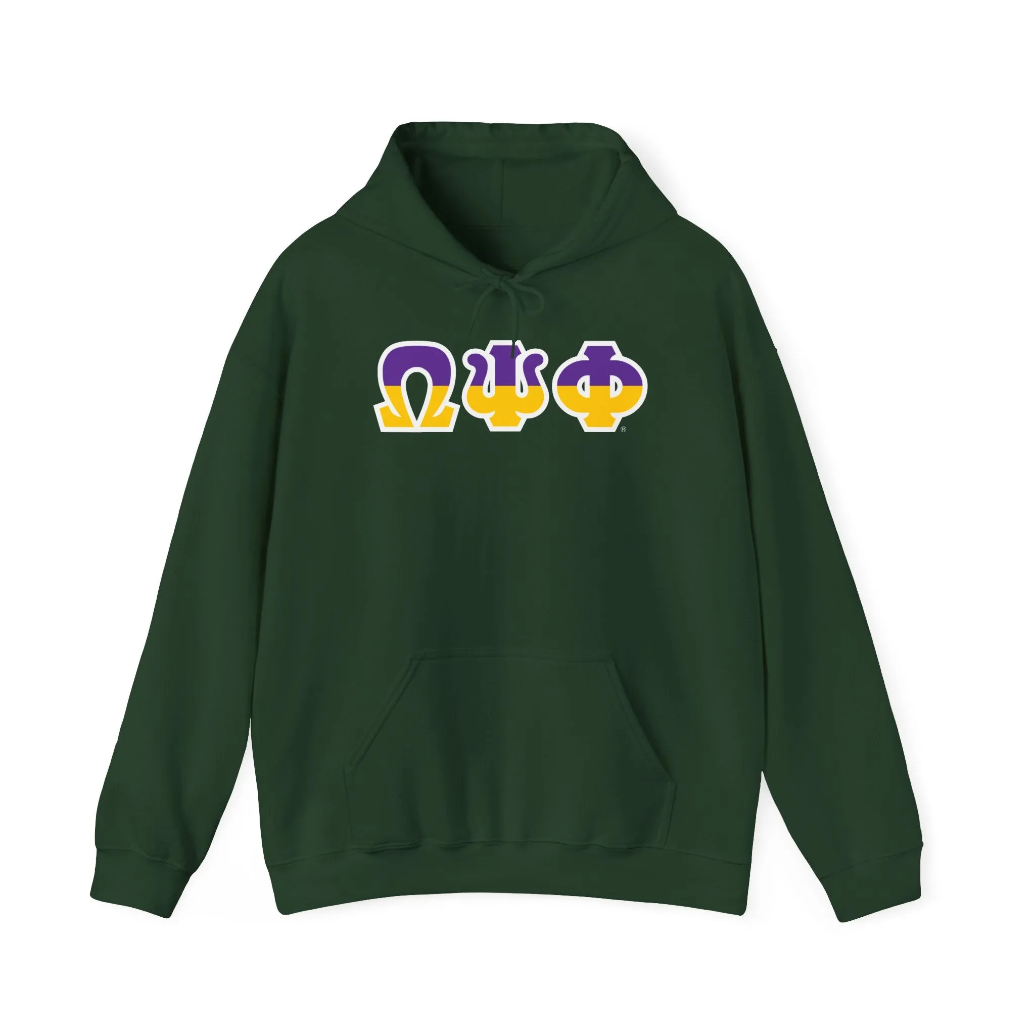 Omega Psi Phi Two Toned Greek Lettered Hooded Sweatshirts