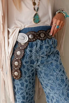 Onyx Oval Western Belt - Brown