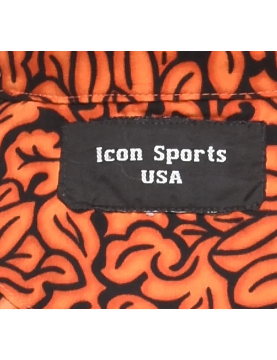Orange & Black Patterned Shirt - XL