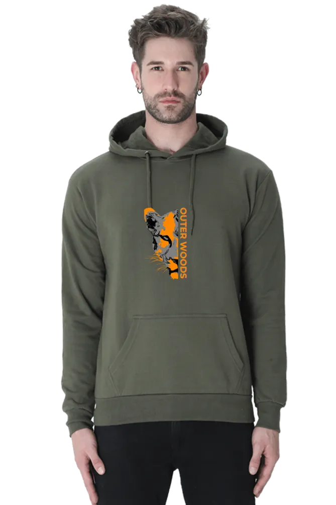 Outer Woods Men's Cheetah Printed Hooded Sweatshirt